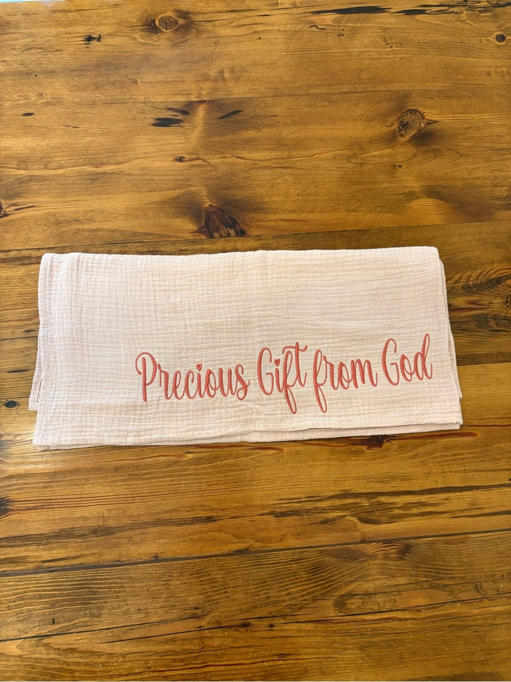 Precious Gift from God Pink Muslin Baby Blanket - Soft Cotton